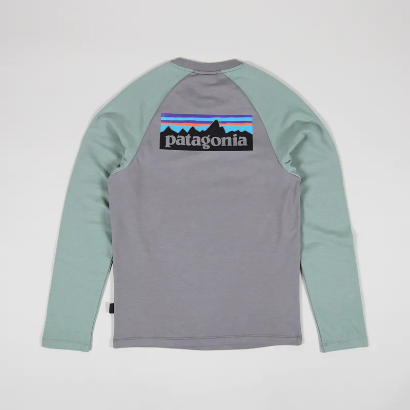 Patagonia Mens P 6 LS Logo Lightweight Crew Sweat Grey Green