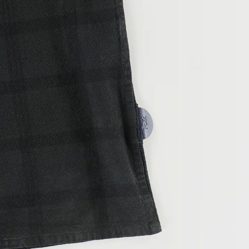 Folk Patch Shirt Black Overdyed Check-3