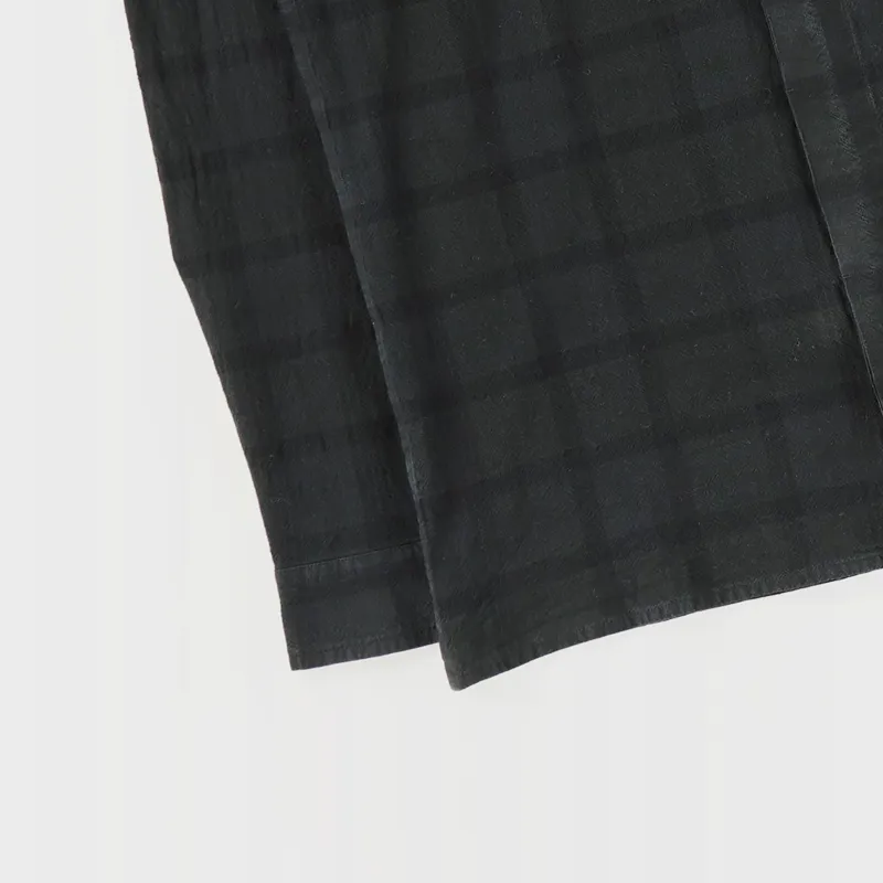 Folk Patch Shirt Black Overdyed Check-2
