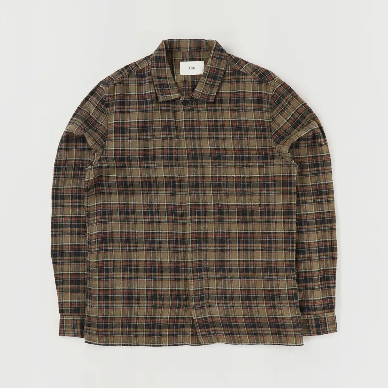 Folk Patch Shirt Brown Multi Check