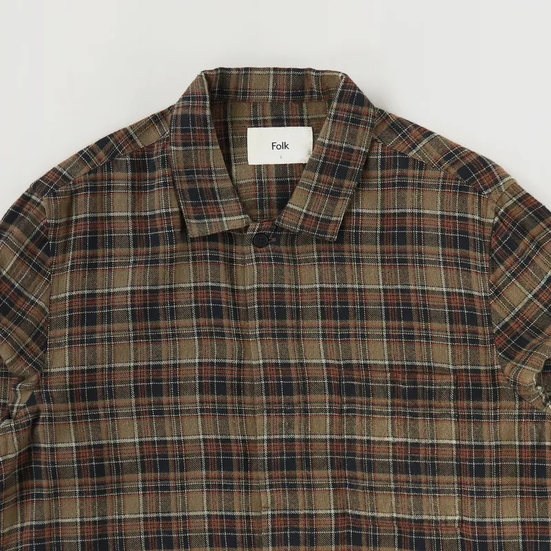Folk Patch Shirt Brown Multi Check-1