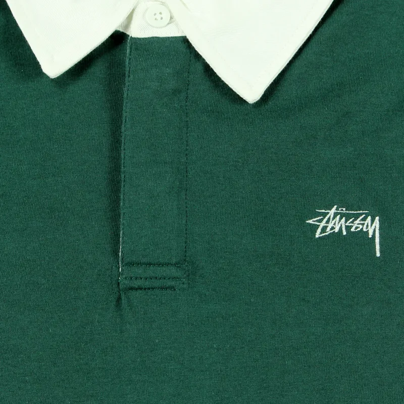 Stussy Pocket Rugby Long Sleeve Shirt Green-1