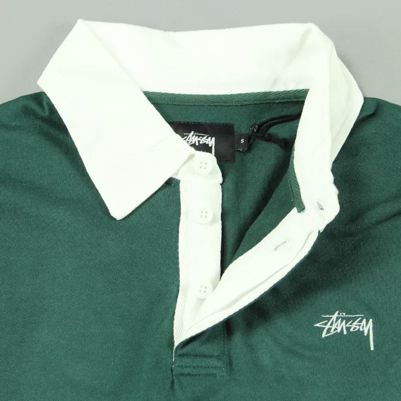 Stussy Pocket Rugby Long Sleeve Shirt Green-3