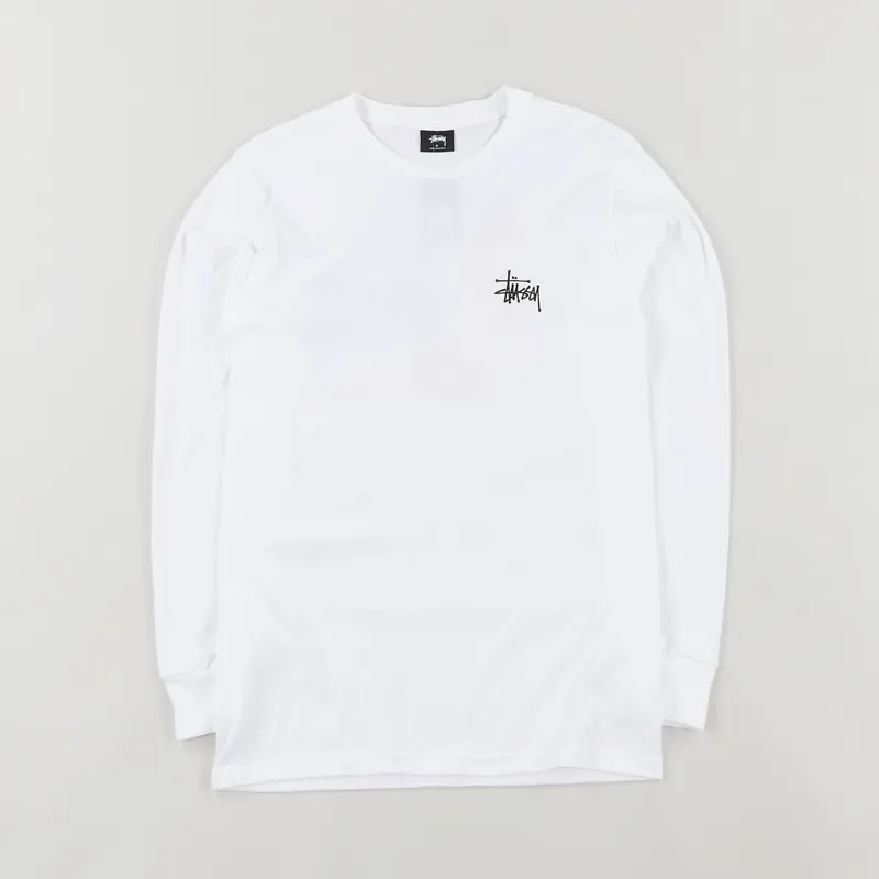 Stussy Pin Up Long Sleeve T Shirt White-1