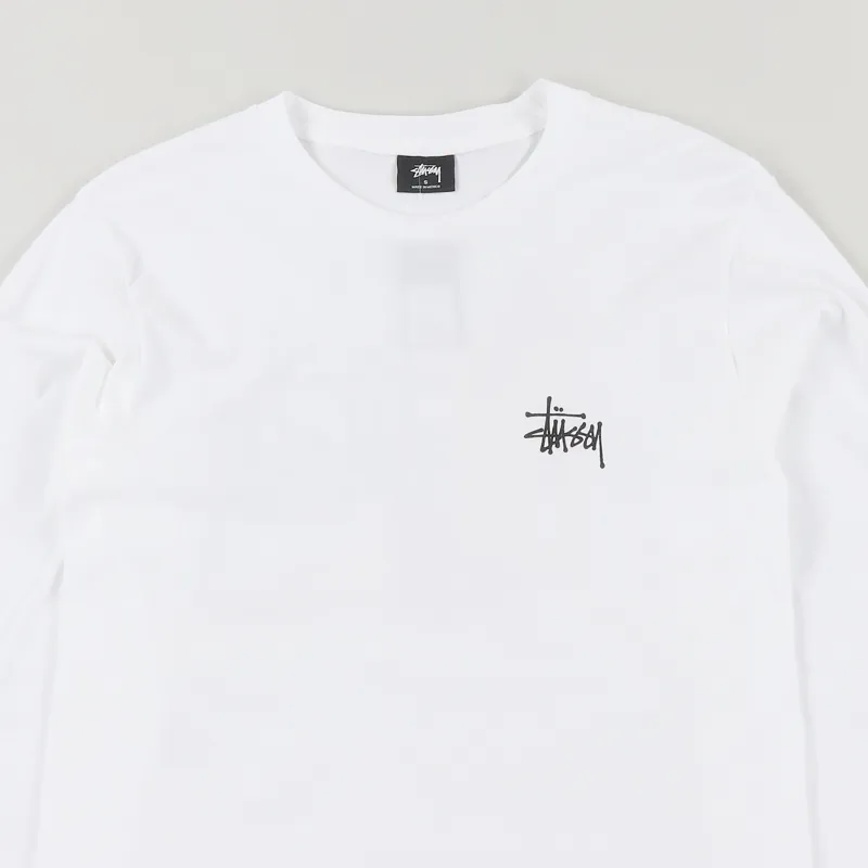 Stussy Pin Up Long Sleeve T Shirt White-2