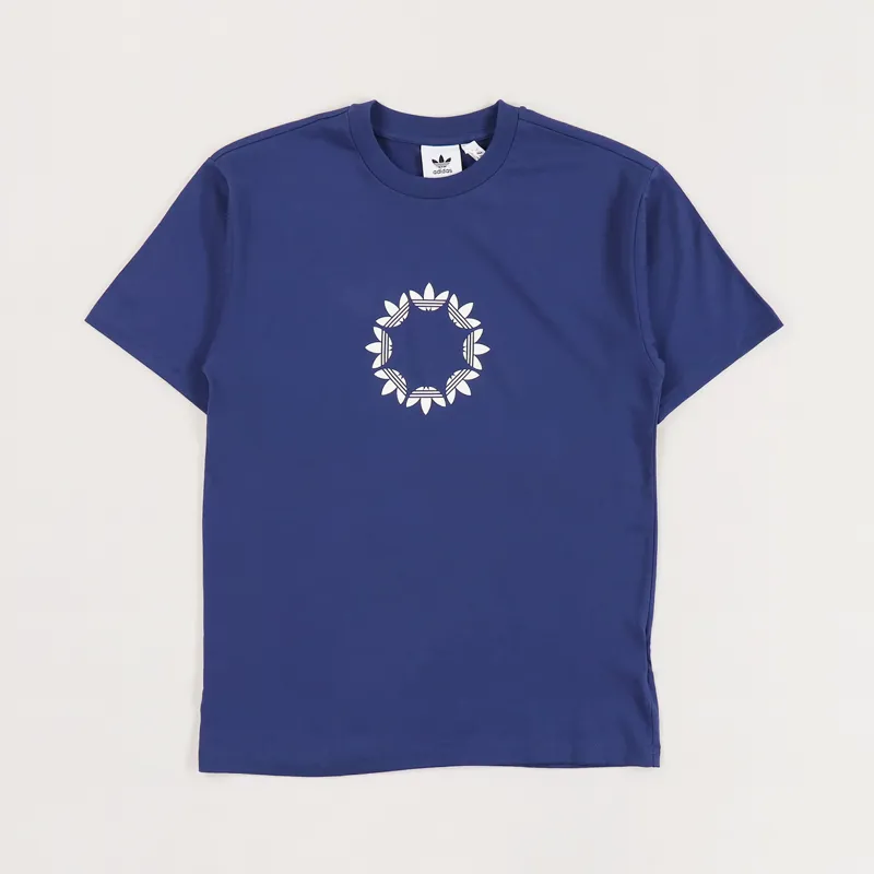 Adidas Skateboarding Pinwheel T Shirt Indigo White