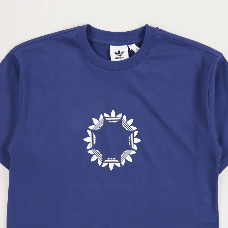 Adidas Skateboarding Pinwheel T Shirt Indigo White-1