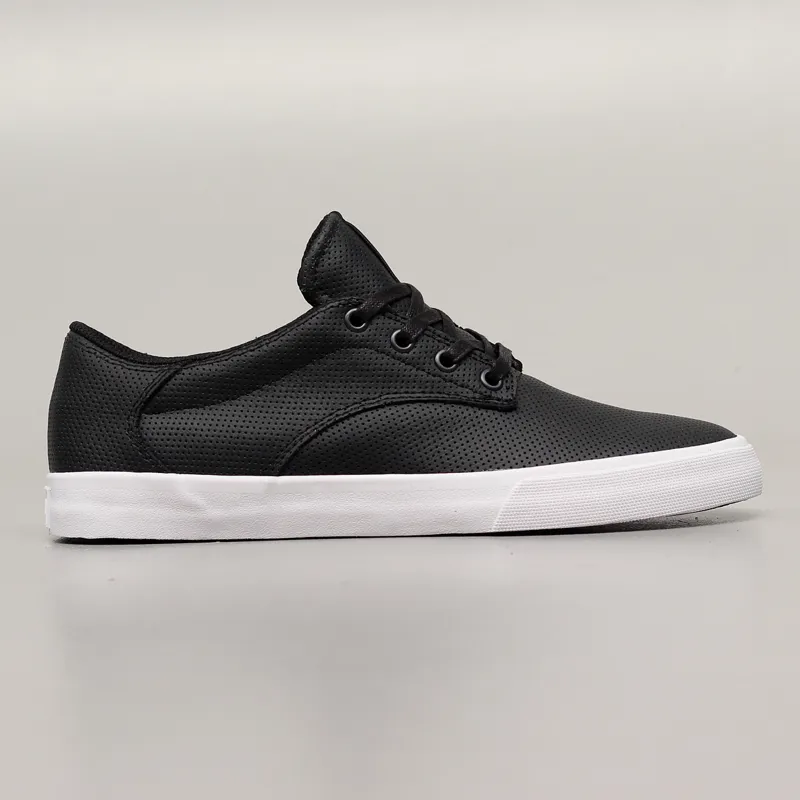 Supra Pistol Shoes Black Leather White