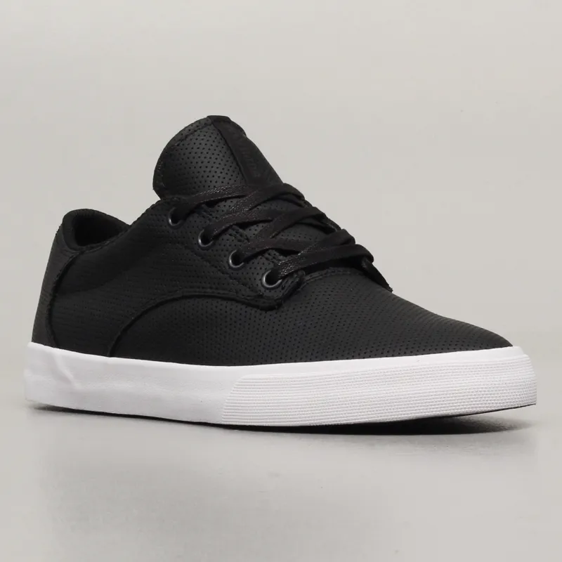 Supra Pistol Shoes Black Leather White-4