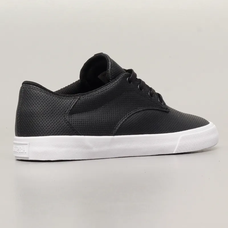 Supra Pistol Shoes Black Leather White-5