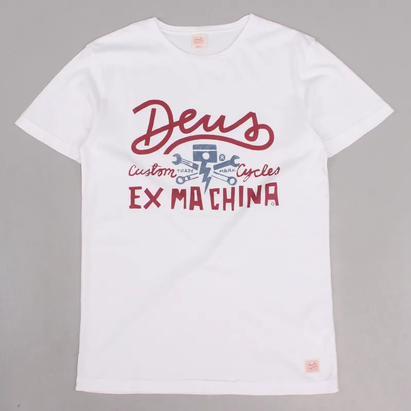 Deus Ex Machina Piston Script T Shirt White