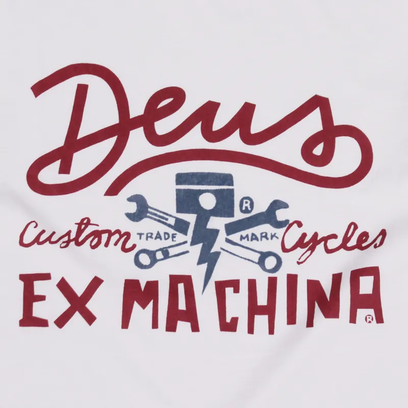Deus Ex Machina Piston Script T Shirt White-1