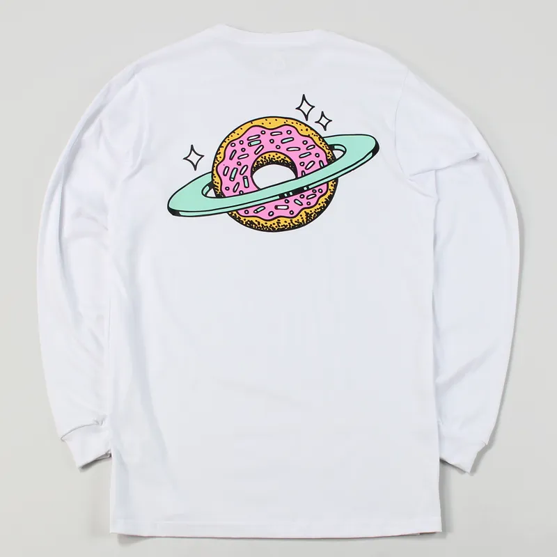 Skateboard Cafe Mens Planet Donut Long Sleeve T Shirt White