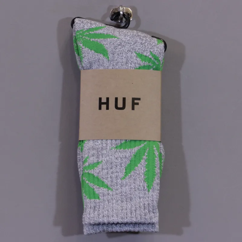 Huf Plantlife Crew Socks Grey Heather