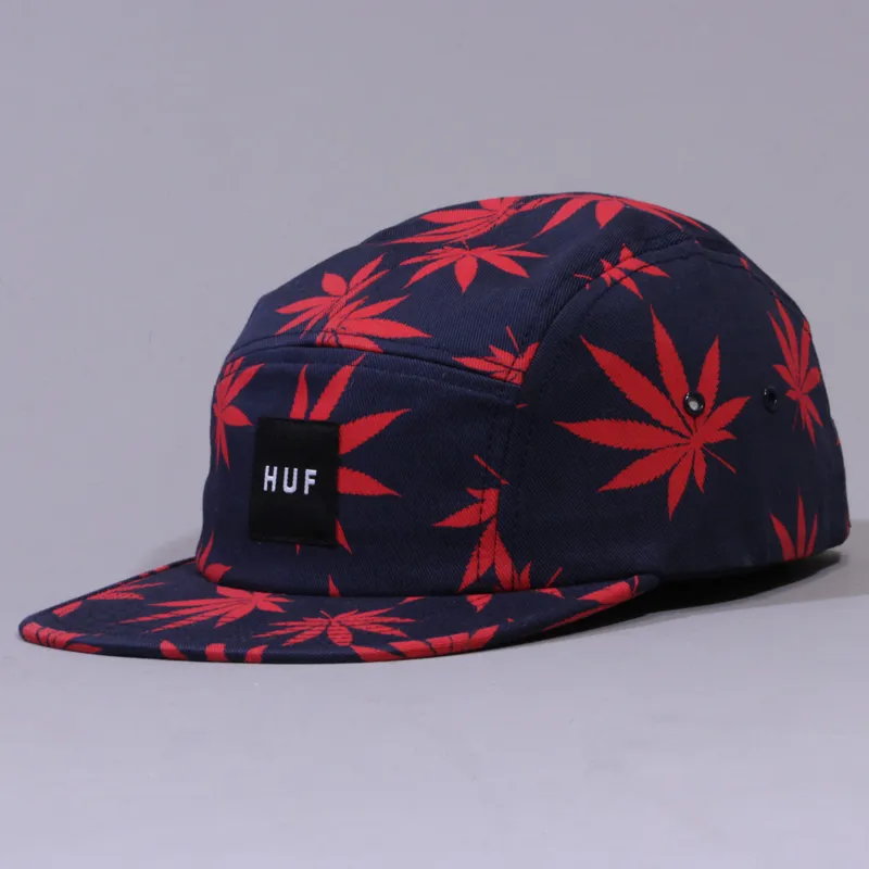 Wiskunde Respect Bemiddelaar Huf Worldwide Plantlife Volley 5 Panel Weed Leaf Hat Navy Blue Red