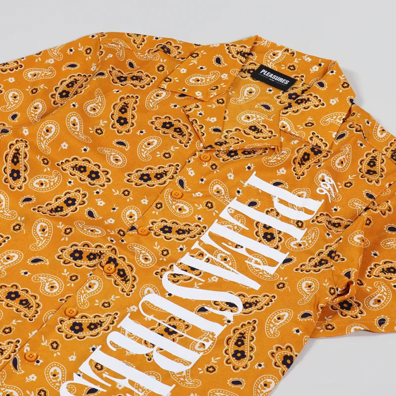 Pleasures Andy Rayon Button Down Shirt Yellow-1