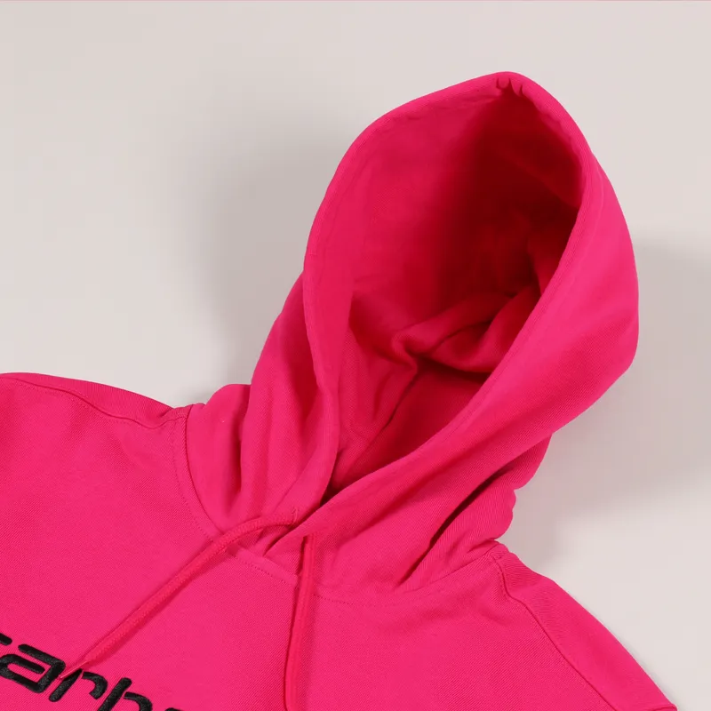 Carhartt WIP Hooded Carhartt Sweat Ruby Pink Black-4