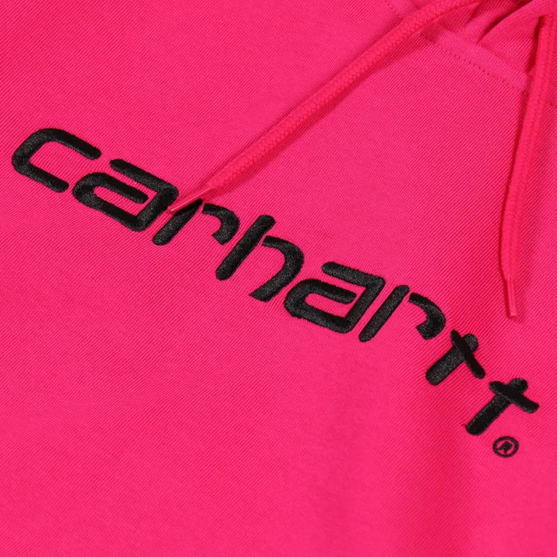 Carhartt WIP Hooded Carhartt Sweat Ruby Pink Black-3