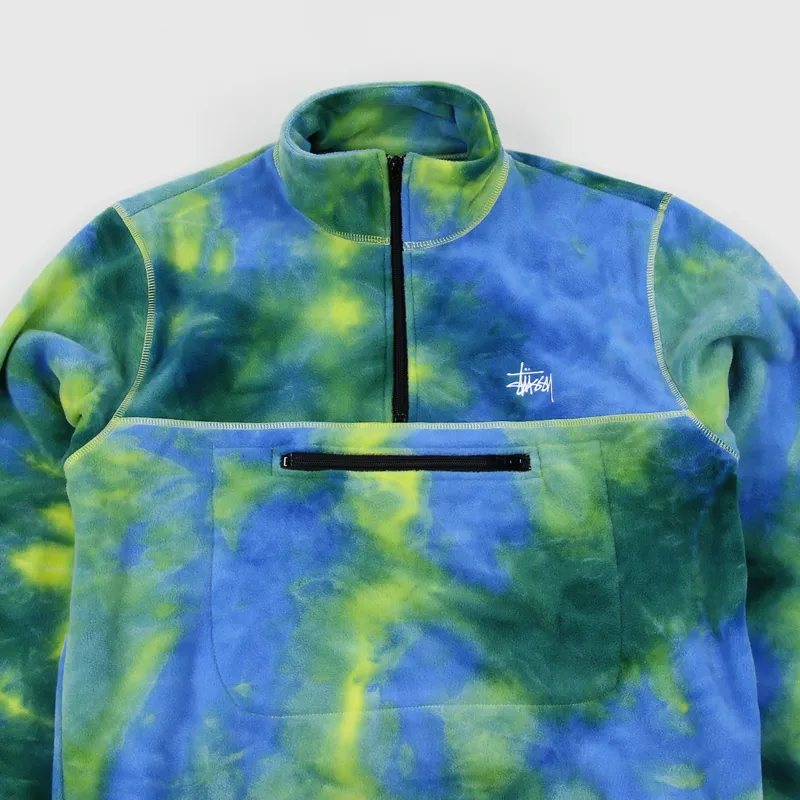 Stussy Polar Fleece Mock Neck Jacket Tie Dye-1