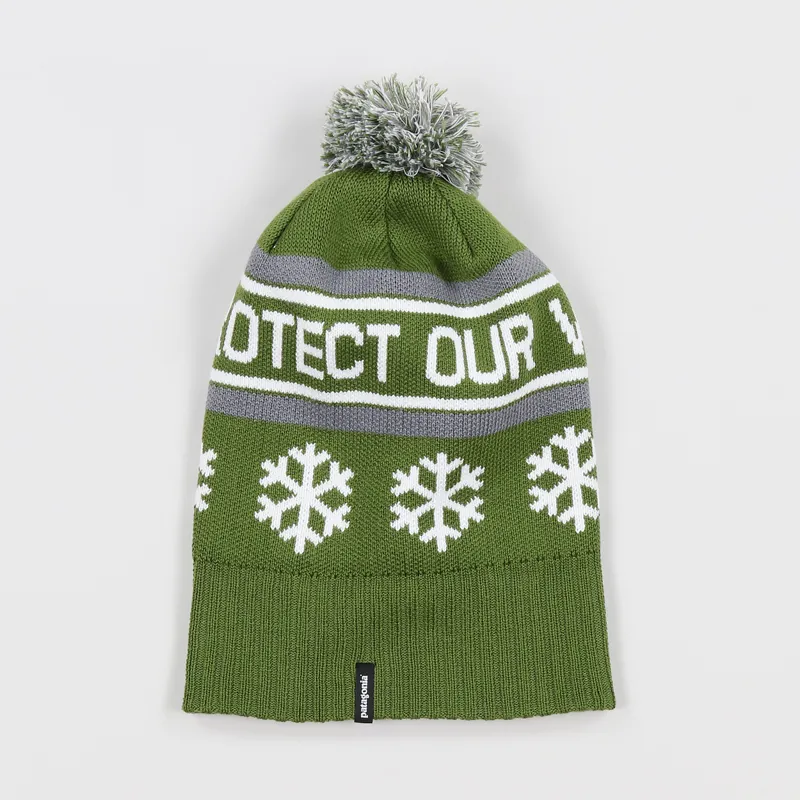 Patagonia Powder Town Beanie Protect Our Winters Glades Green-1