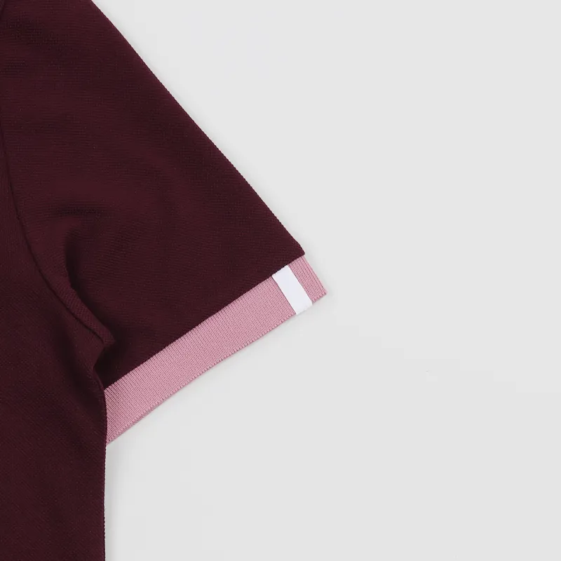 Lacoste LIVE Piped Neck Polo Shirt Expresso Tokyo Red Romant-2