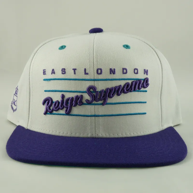 King Pro-Script Starter Snapback Cap - White and Purple-3