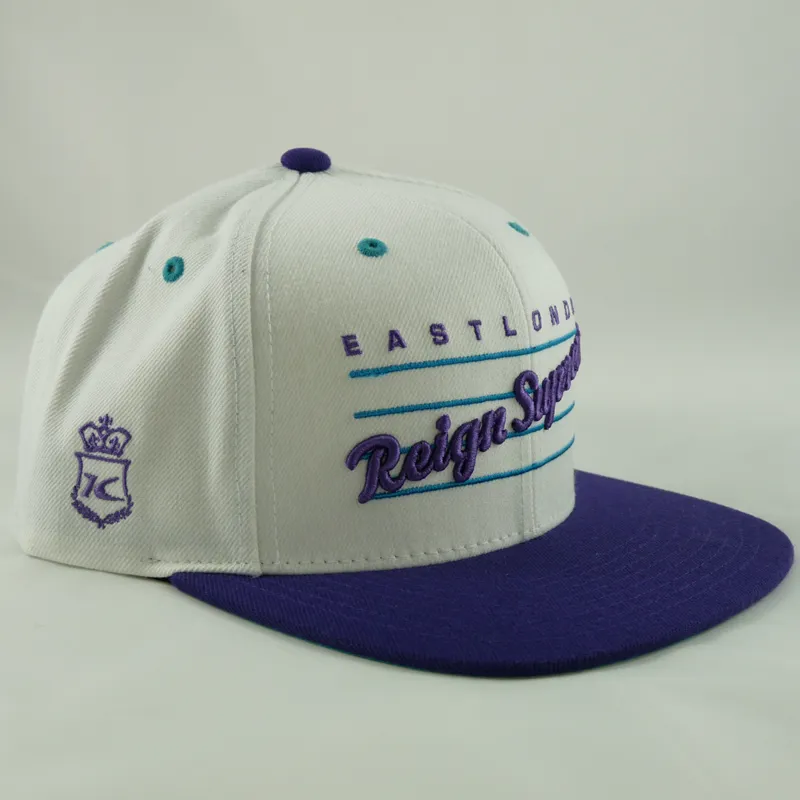 King Pro-Script Starter Snapback Cap - White and Purple-2