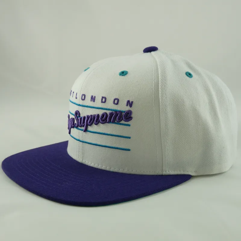 King Pro-Script Starter Snapback Cap - White and Purple