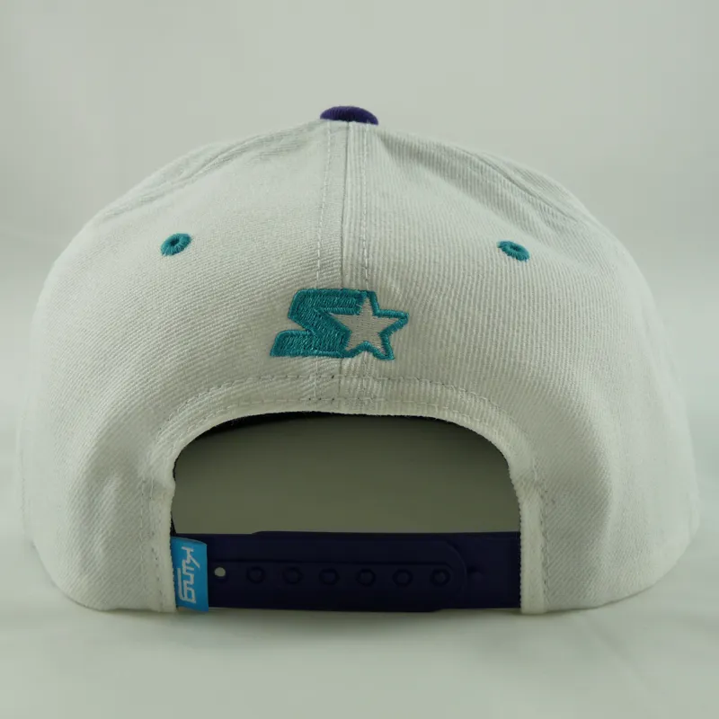 King Pro-Script Starter Snapback Cap - White and Purple-4