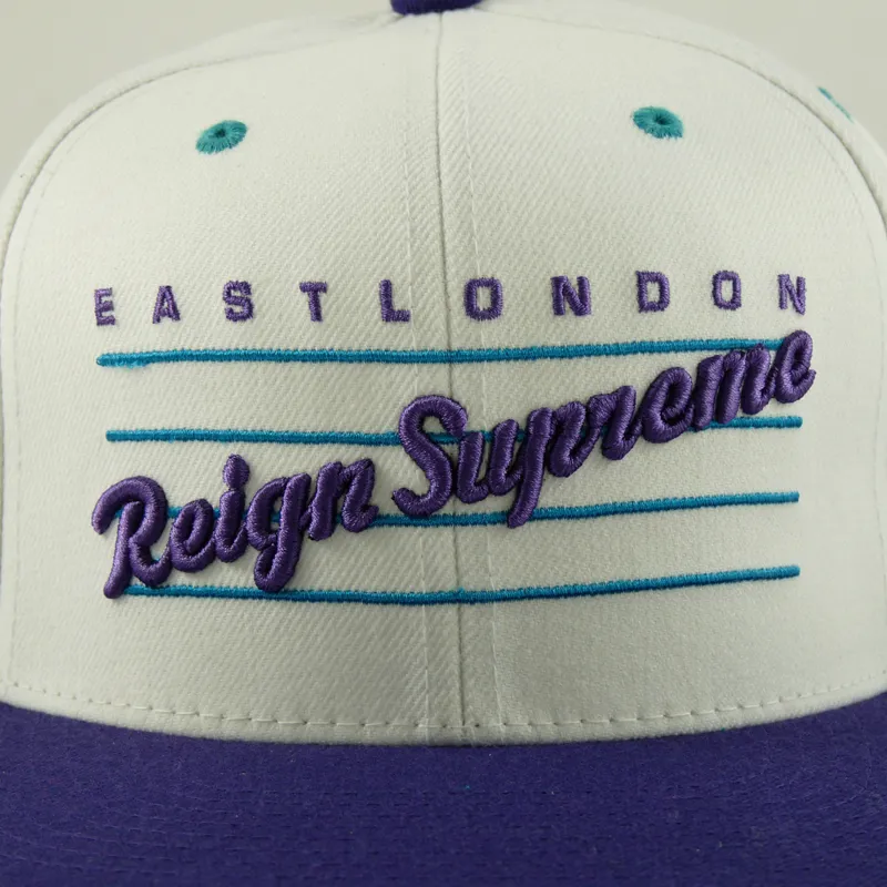 King Pro-Script Starter Snapback Cap - White and Purple-1