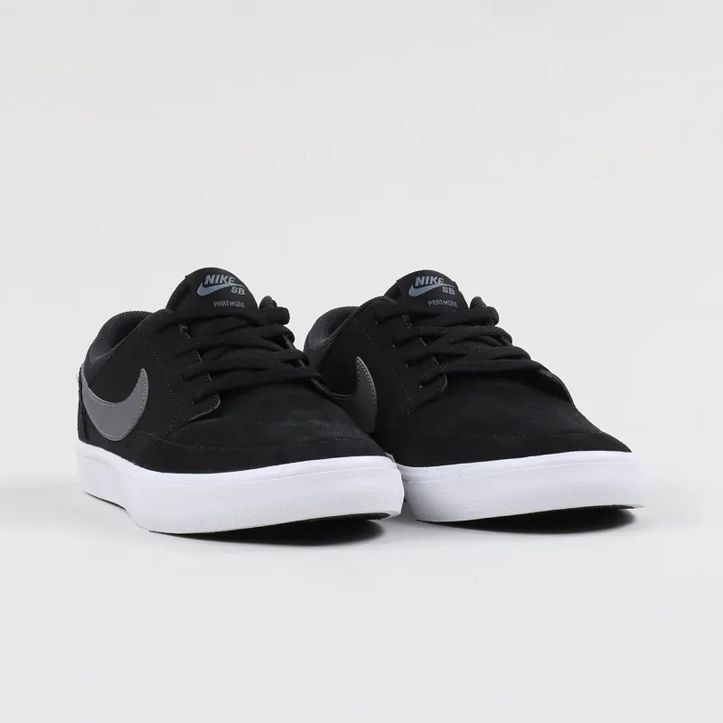 Nike SB Solarsoft Portmore II Shoes Black Grey White-3