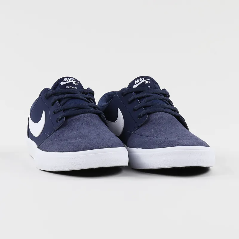 Nike SB Solarsoft Portmore II Shoes Midnight Navy White Black-5