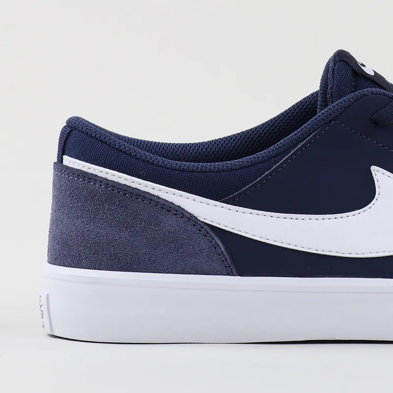 Nike SB Mens Skateboarding Portmore Shoes Navy White