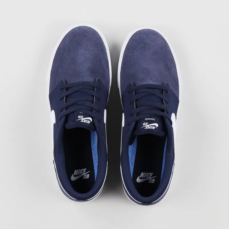 Nike SB Solarsoft Portmore II Shoes Midnight Navy White Black-6