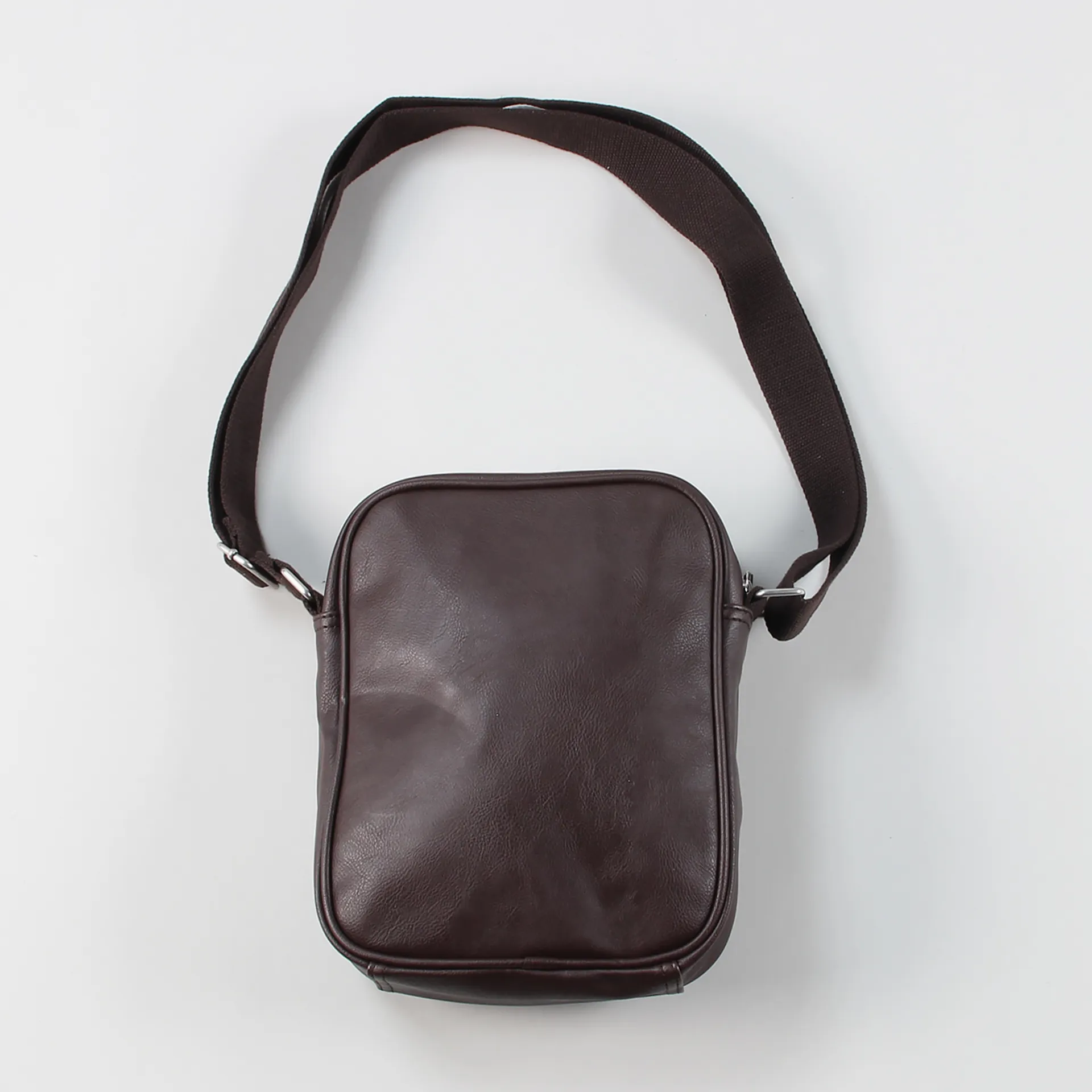 Levis Leather Style PU Crossbody Bag Dark Brown Logo Patch