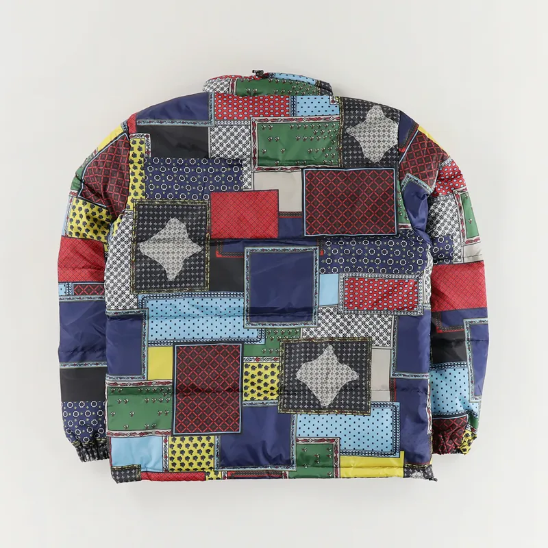 Stussy Mens Down Insulated Winter Puffer Jacket Multi Patchwork