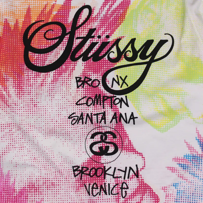 Stussy Mens Punk Heads Multicoloured T Shirt White Short Sleeved