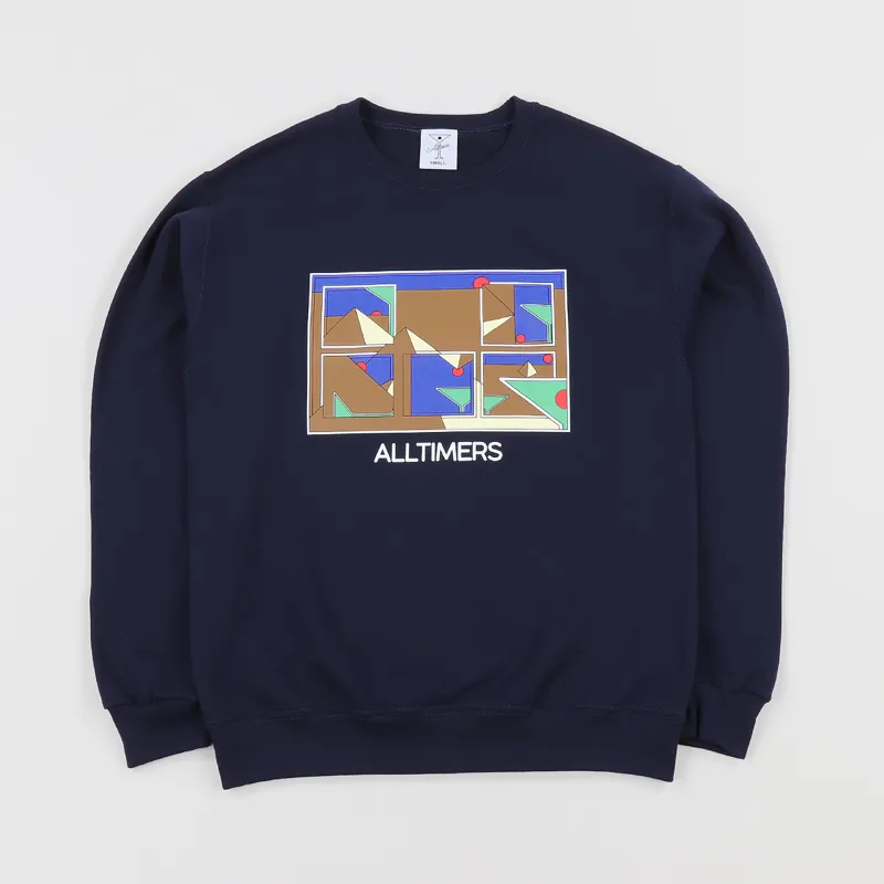 Alltimers Puzzle Crew Sweatshirt Navy