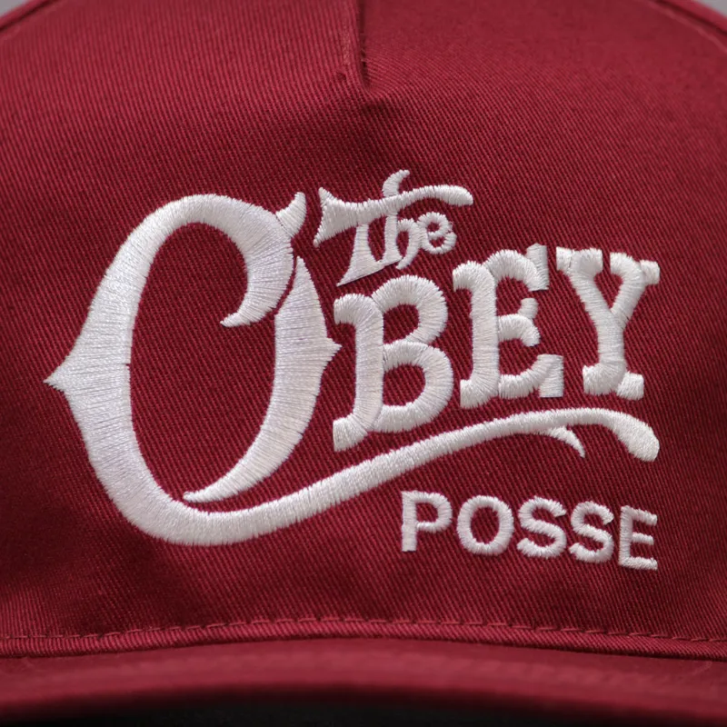 Obey Quality Delivery Snapback Cap - Burgundy-2