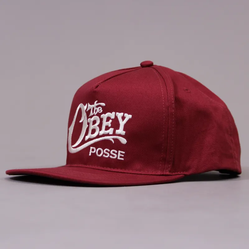 Obey Quality Delivery Snapback Cap - Burgundy