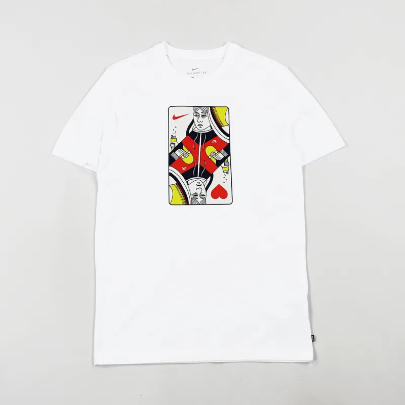 Nike SB Mens Skateboarding Queen Card Short Sleeve T Shirt White