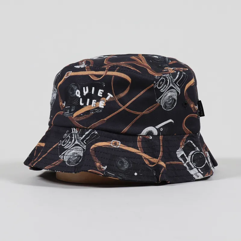 The Quiet Life Camera Strap Bucket Hat Black