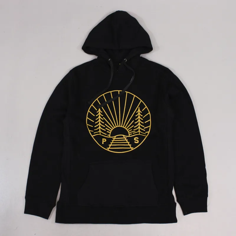 Poler Outdoor Stuff R and R Pullover Hooded Sweater Black Yellow
