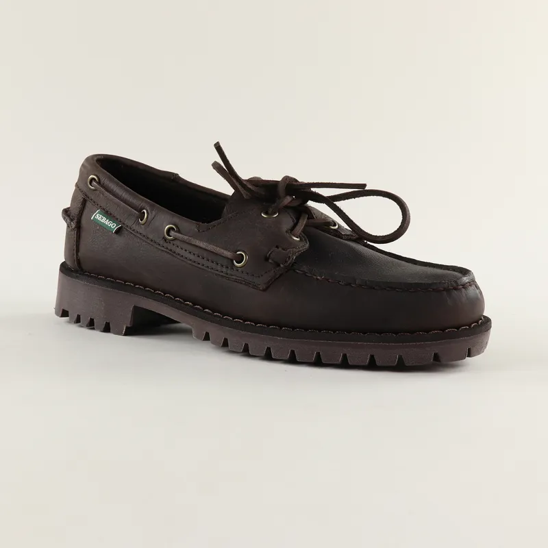 Sebago Campsides Ranger Tumbled Shoes Dark Brown-4