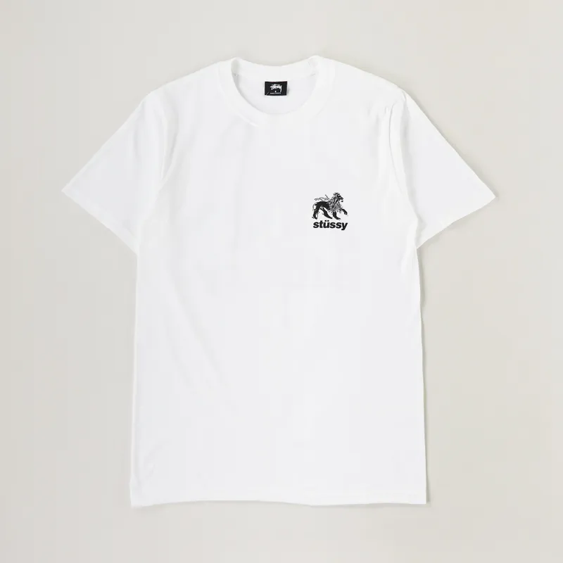 Stussy Rasta Lion T Shirt White-1