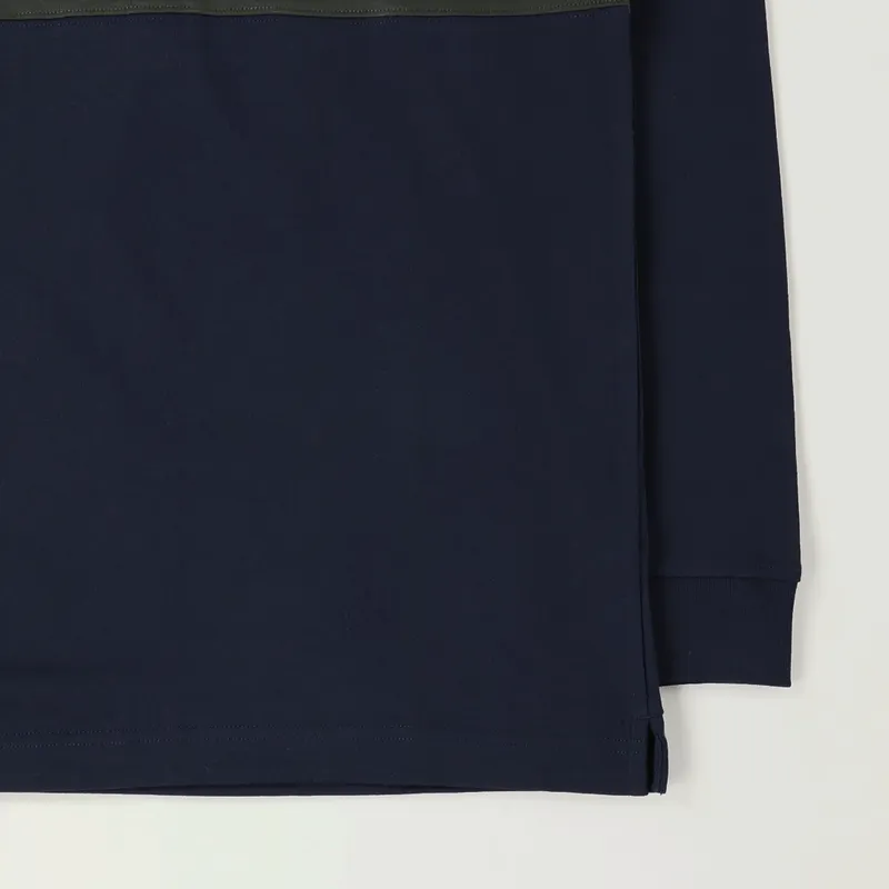 Norse Projects Ruben Long Sleeve Polo Colour Block Beech Green-2