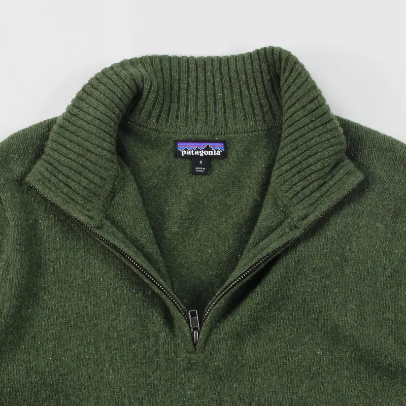 Patagonia Reclaimed Wool Quarter Zip Sweater Industrial Green-2