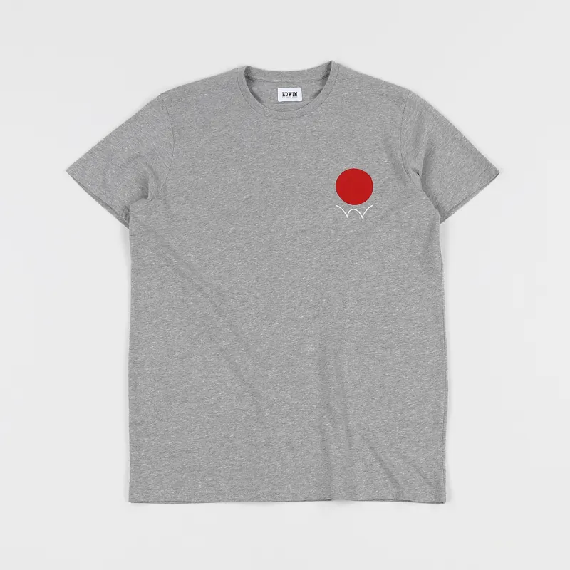 Edwin Red Dot Logo 2 T Shirt Grey