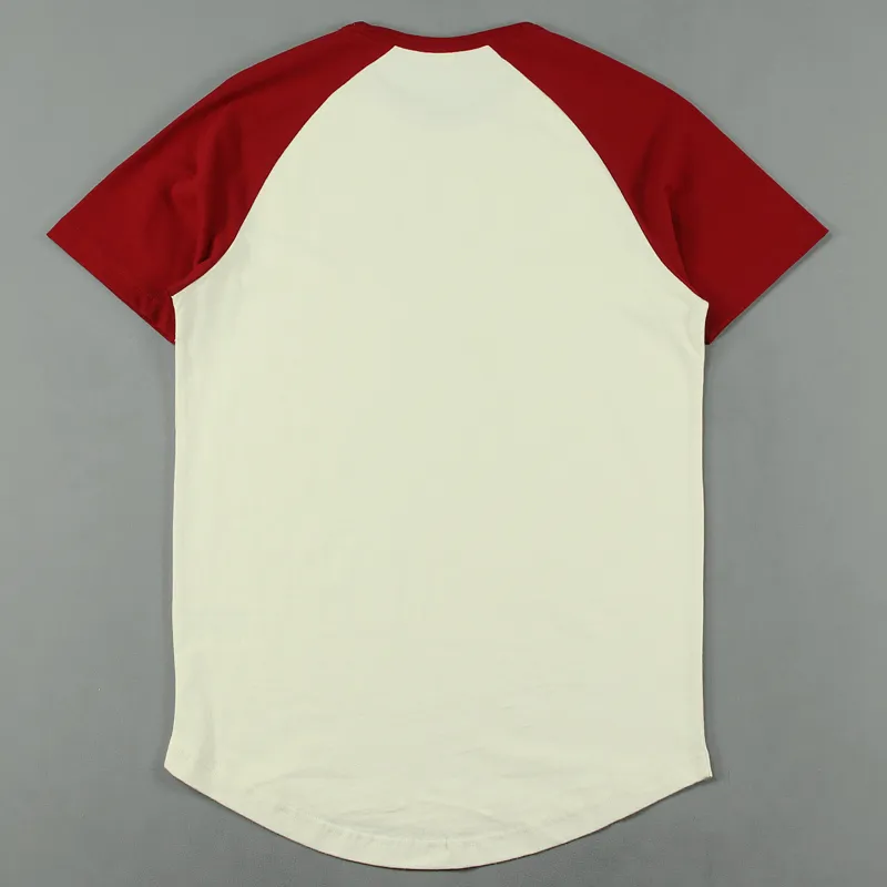 Deus Ex Machina Ringer Raglan T Shirt Rich Red-2
