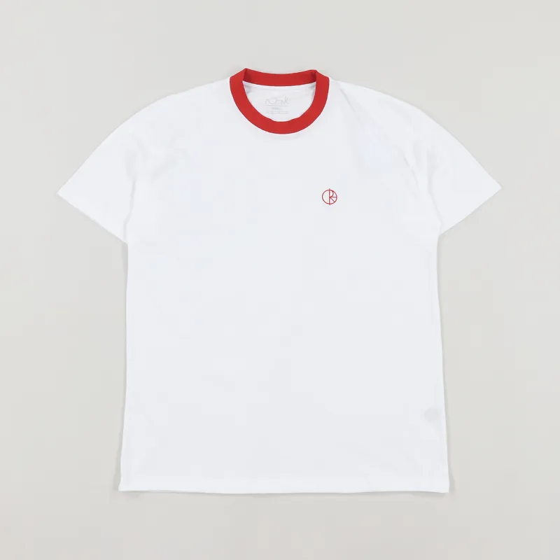 Polar Skate Co. Ringer T Shirt White Red